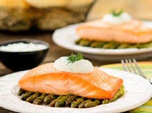 Pan-seared Salmon with Asparagus for