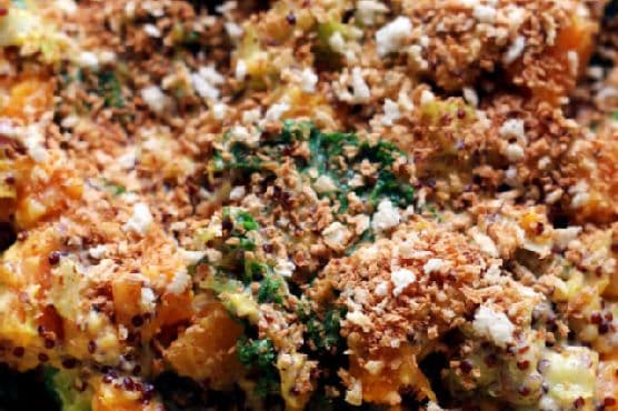 Cardamom-Spiced Butternut Squash and Kale Gratin