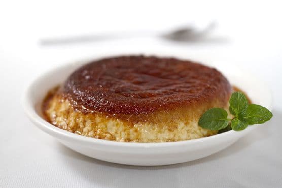 Caramel Custard with Bread Crusts