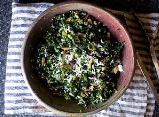 kale and quinoa salad with ricotta salata