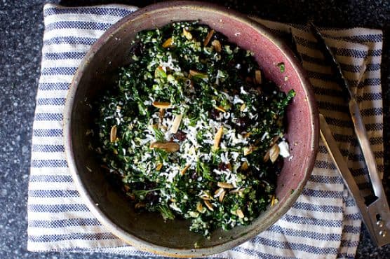 kale and quinoa salad with ricotta salata