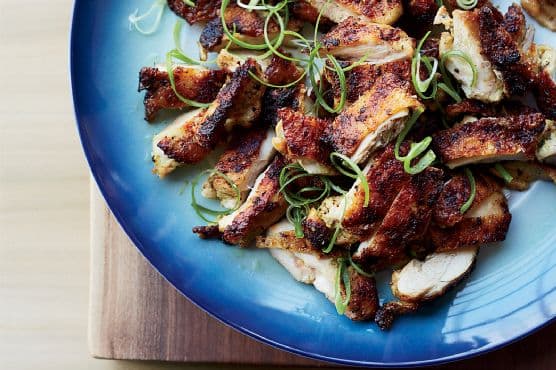 Grilled Chicken Thighs with Spicy Miso Mayo