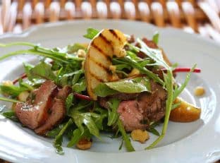 Duck Salad with Grilled Pear, Rocket and Red Wine Vinaigrette