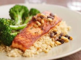 Seared Salmon with Braised Broccoli