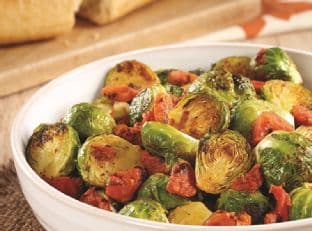Fire-Roasted Tomatoes and Brussels Sprouts