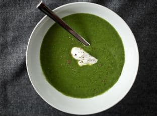 Broccoli-Spinach Soup with Leeks