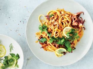 Squid and Fennel Pasta with Lemon and Herbs