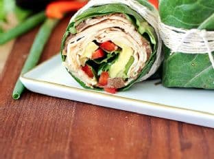 Southwestern Collard Wrap with Chicken and Avocado