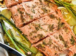 Mustard Salmon Sheet-Pan Dinner