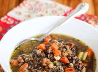 Slow Cooker Lentil Smoked Ham Soup