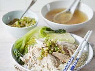 Chinese poached chicken & rice