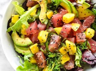 Ahi Tuna Poke and Mango Salad