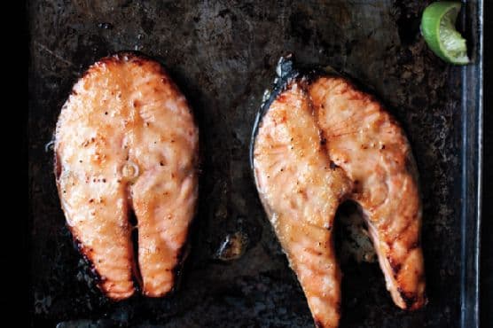 Miso-Glazed Salmon Steaks