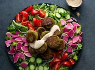 Falafel Salad with Lemon-Tahini Dressing