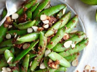 Sweet & Salty Almond Butter Snap Peas
