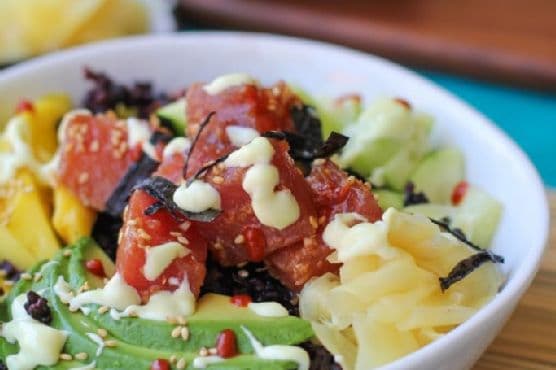 Ahi Poke Sushi Bowls with Wasabi Mayo