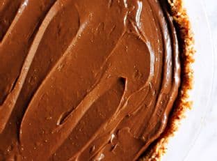 Vegan Chocolate Avocado Pudding Pie with Salted Almond Date Crust