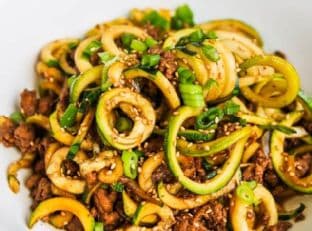 Chinese Five Spice Ground Turkey Zucchini Noodles
