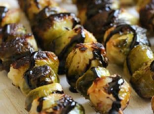 Grilled Brussels Sprouts with Balsamic Glaze