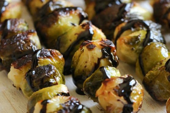 Grilled Brussels Sprouts with Balsamic Glaze