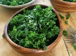 Simple Massaged Kale Salad with Lemon Dressing