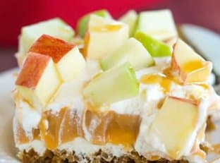 Caramel Apple Pudding with Gingersnap Crust