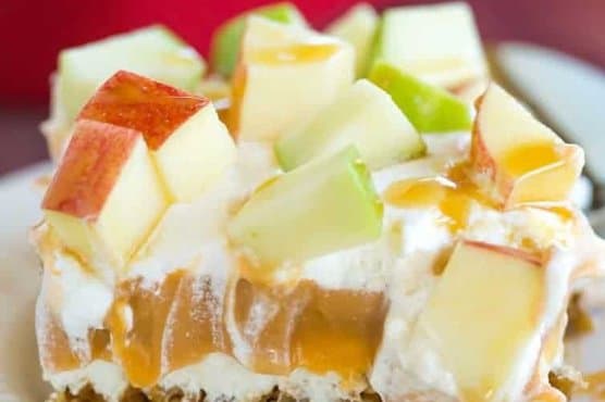Caramel Apple Pudding with Gingersnap Crust