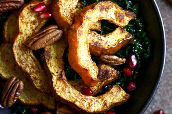 Harvest Kale Salad with Roasted Winter Squash