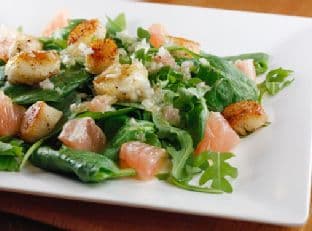 Scallops, Grapefruit, Arugula And Spinach Salad With Champagne