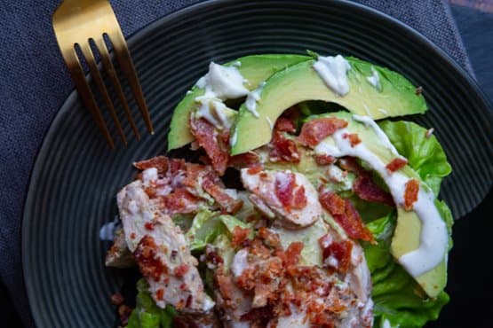 Easy Chicken, Bacon, Avocado Caesar Salad