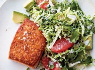 Pan-Roasted Salmon With Grapefruit-Cabbage Slaw