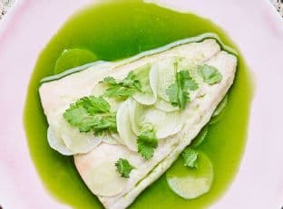 Steamed Mackerel with Green Chile Dashi