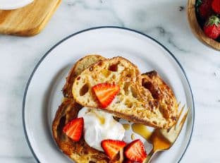 Vegan French Toast with Lavender-Infused Syrup
