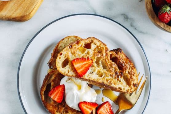 Vegan French Toast with Lavender-Infused Syrup