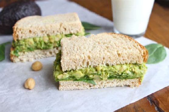Smashed Chickpea & Avocado Salad Sandwich