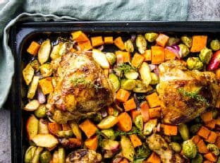 Balsamic Glazed Chicken and Winter Vegetable Sheet Pan Dinner