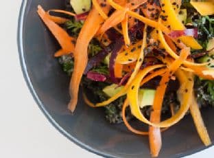 Raw Kale Salad with Creamy Tahini Dressing