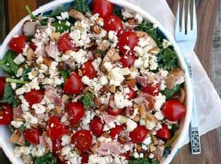 Smokehouse Kale & Tomato Salad with Bacon & Smokehouse Almonds