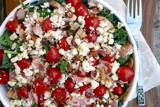 Smokehouse Kale & Tomato Salad with Bacon & Smokehouse Almonds