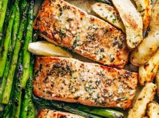 Sheet Pan Garlic Butter Baked Salmon