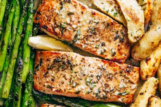 Sheet Pan Garlic Butter Baked Salmon