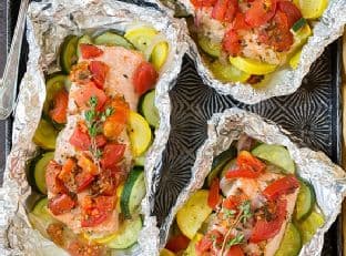 Salmon and Summer Veggies in Foil
