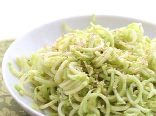Broccoli Stem Noodles with Sesame Ginger Dressing