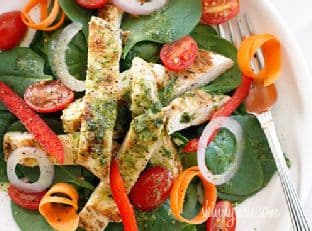 Juicy Grilled Chicken Spinach Salad With Balsamic Vinaigrette
