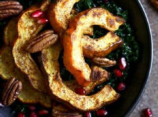 Harvest Kale Salad with Roasted Winter Squash